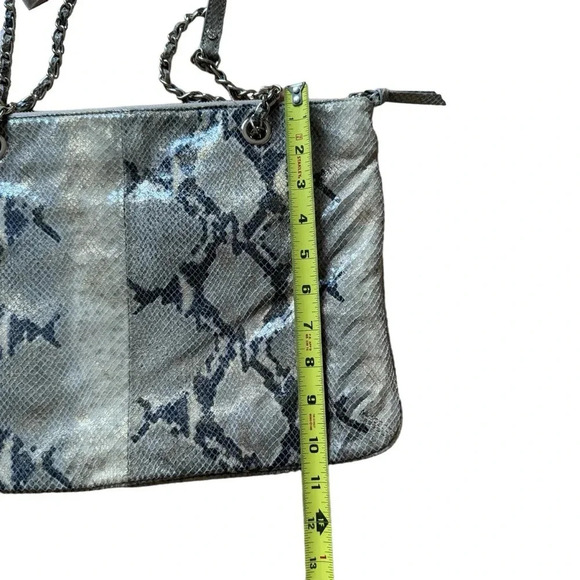 DKNY Python Golden Leather Shoulder Purse Bag Crossbody Snakeskin Chain NEW - Picture 5 of 11